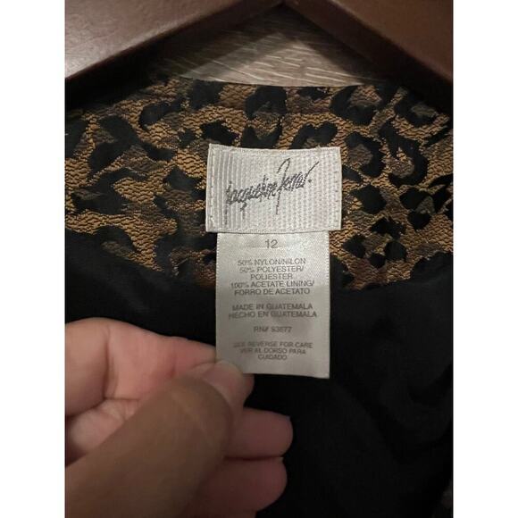Jacqueline Ferrar Vintage Vest size 12 zipper leopard animal print Jazz - Picture 2 of 10